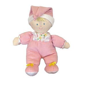 Kids Preferred Plush Doll Pink Floral Yellow Bows Blonde Hat Satin Feet 2015